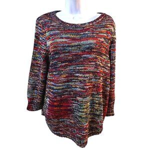 NWT Studio Works Multicolored Striped Knit‎ Sweater Women's Size L